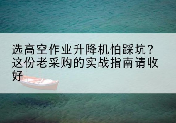 海伦高空作业升降机厂家推荐-选高空作业升降机怕踩坑？这份老采购的实战指南请收好